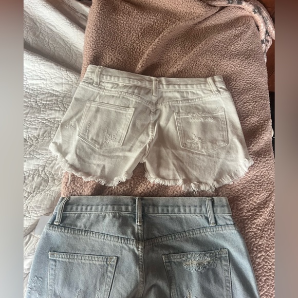 BRAND NEW White and Lightwash Sun Imperial Jean shorts - Picture 2 of 4